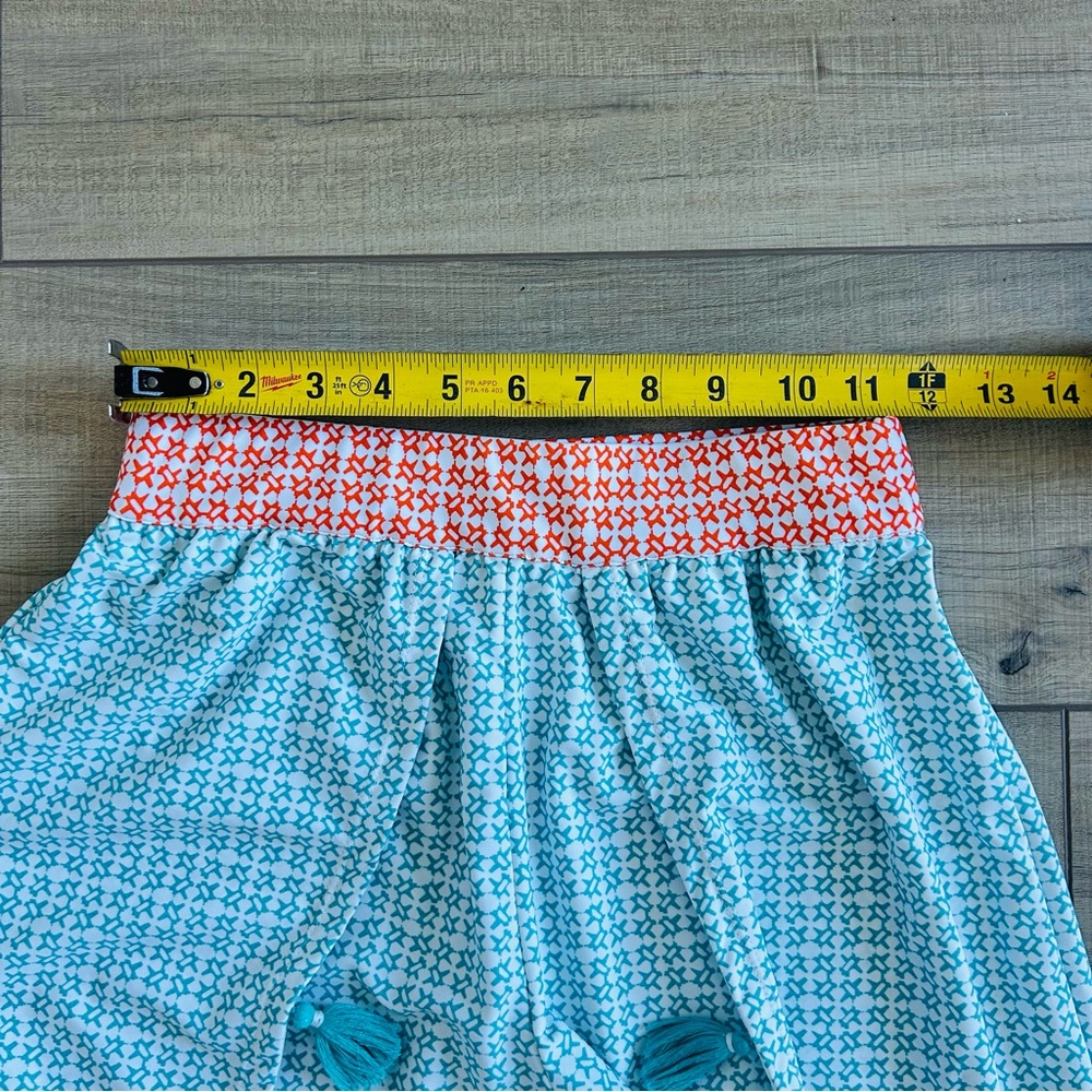 Cabana Life Blue White Orange Tassel High Rise Palazzo Wide Leg Pants S - Picture 8 of 11